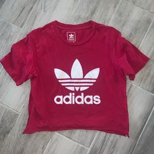 Adidas Red Cropped Tee